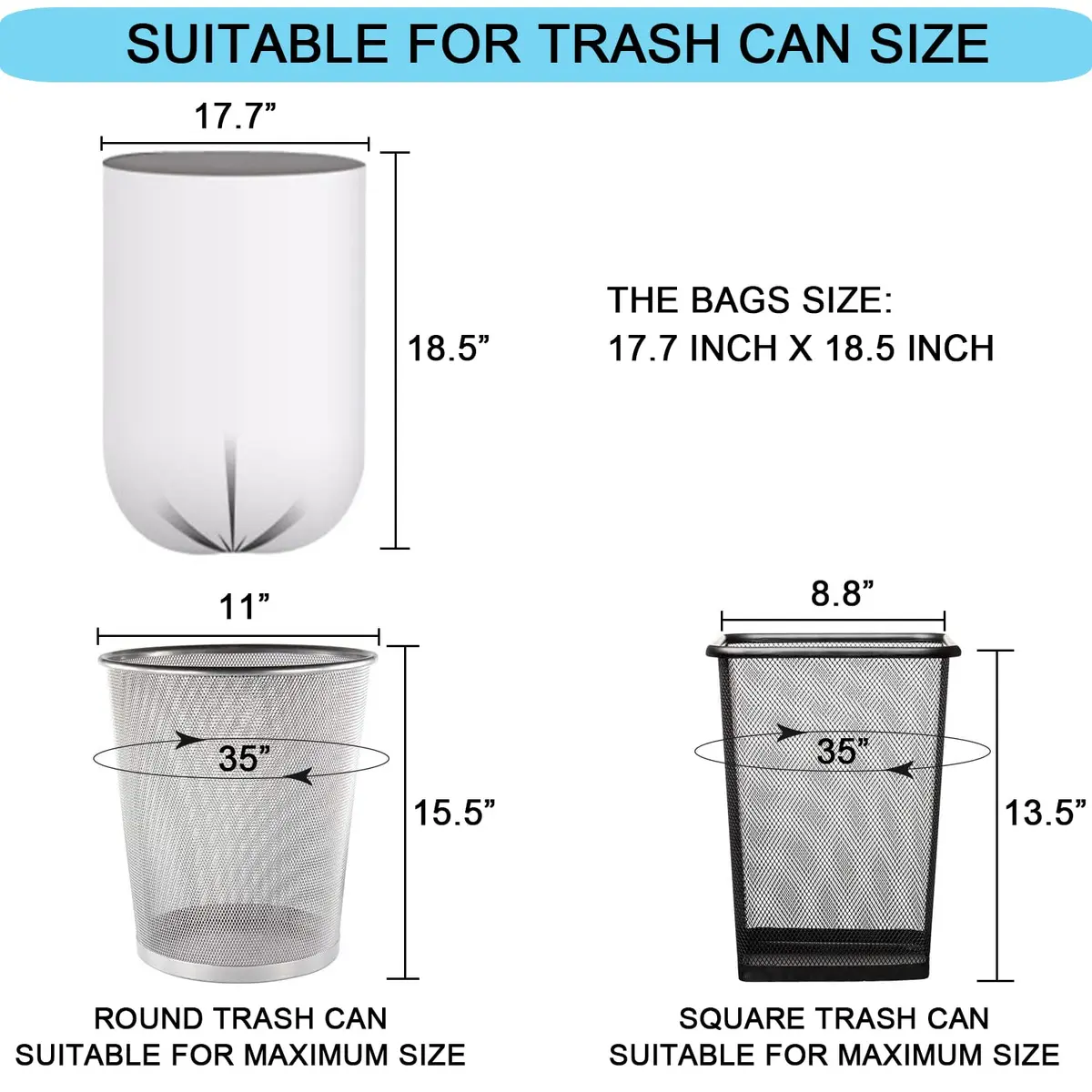 SOSOHOME Clear Trash Bags 2 Gallon (1.9L / 2 Gal) | 150 Counts, 3 Rolls | Non-Scented, Leak-Resistant - view 6