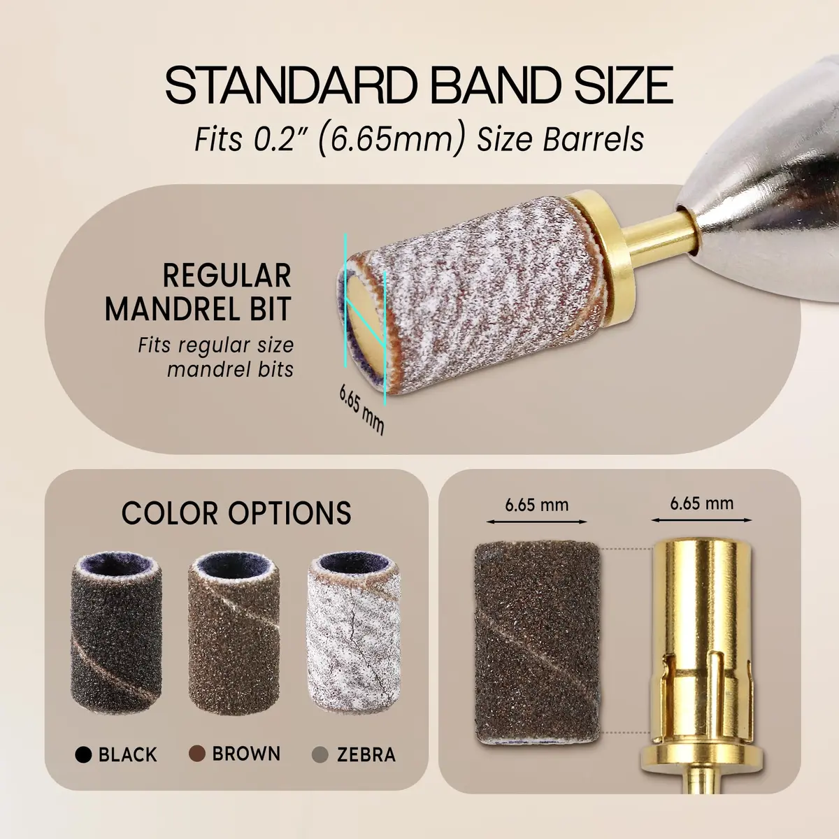 PANA 100 Pieces Nail Sanding Bands 60 Grit Brown | Professional Manicure & Pedicure Tools - view 4