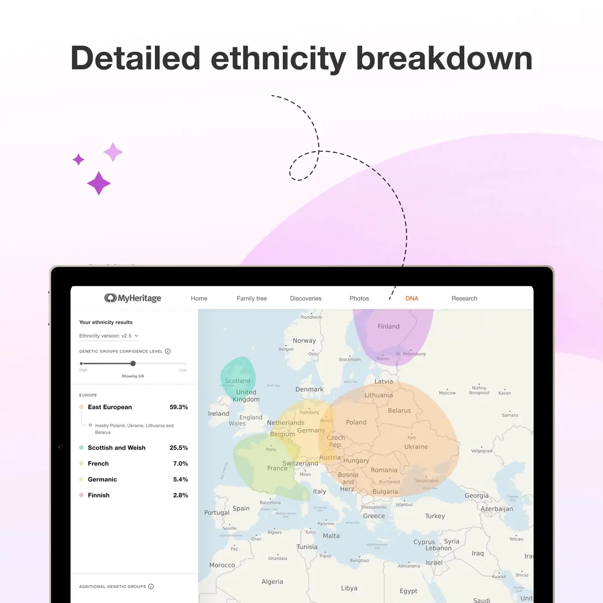 MyHeritage DNA Test Kit: Genetic Testing for Ancestry & Ethnicity | 12 Count Cheek Swab Kit - view 2