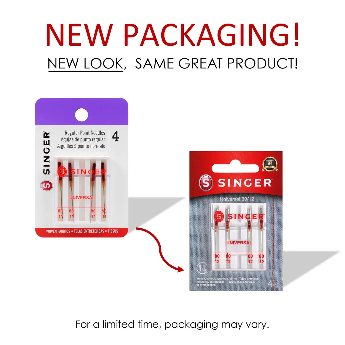 SINGER Universal Embroidery Sewing Machine Needles 80/12 (5-Count) | Compatible with Domestic Machines - view 7