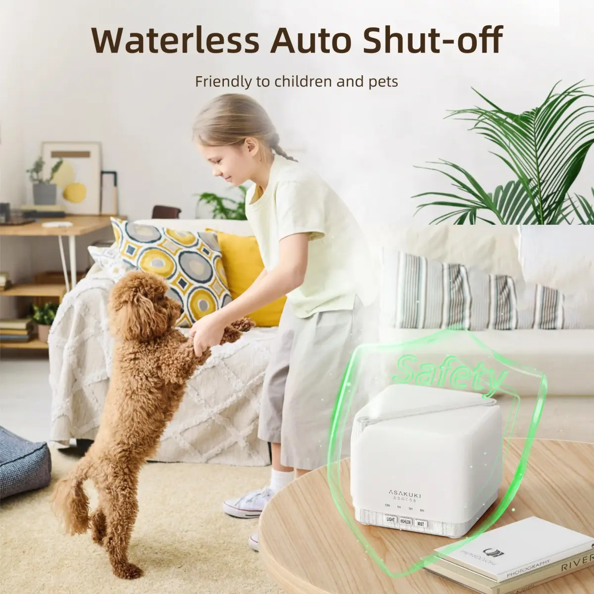 ASAKUKI Essential Oil Diffuser for Home Large 700 ml Humidifier | Ultrasonic Aromatherapy Diffuser with 7 LED Lights & Auto Shut-off - view 3