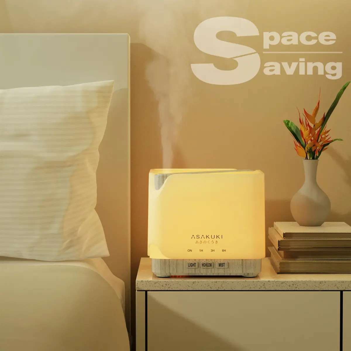 ASAKUKI Essential Oil Diffuser for Home Large 700 ml Humidifier | Ultrasonic Aromatherapy Diffuser with 7 LED Lights & Auto Shut-off - view 4