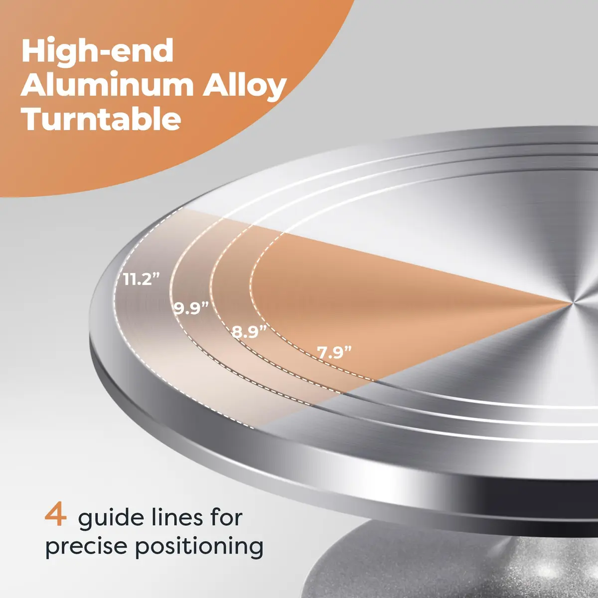 Kootek 12 Inch Aluminum Cake Turntable Set with 4-Piece Decorating Kit | Heavy Duty Rotating Cake Stand for Decorating - view 3