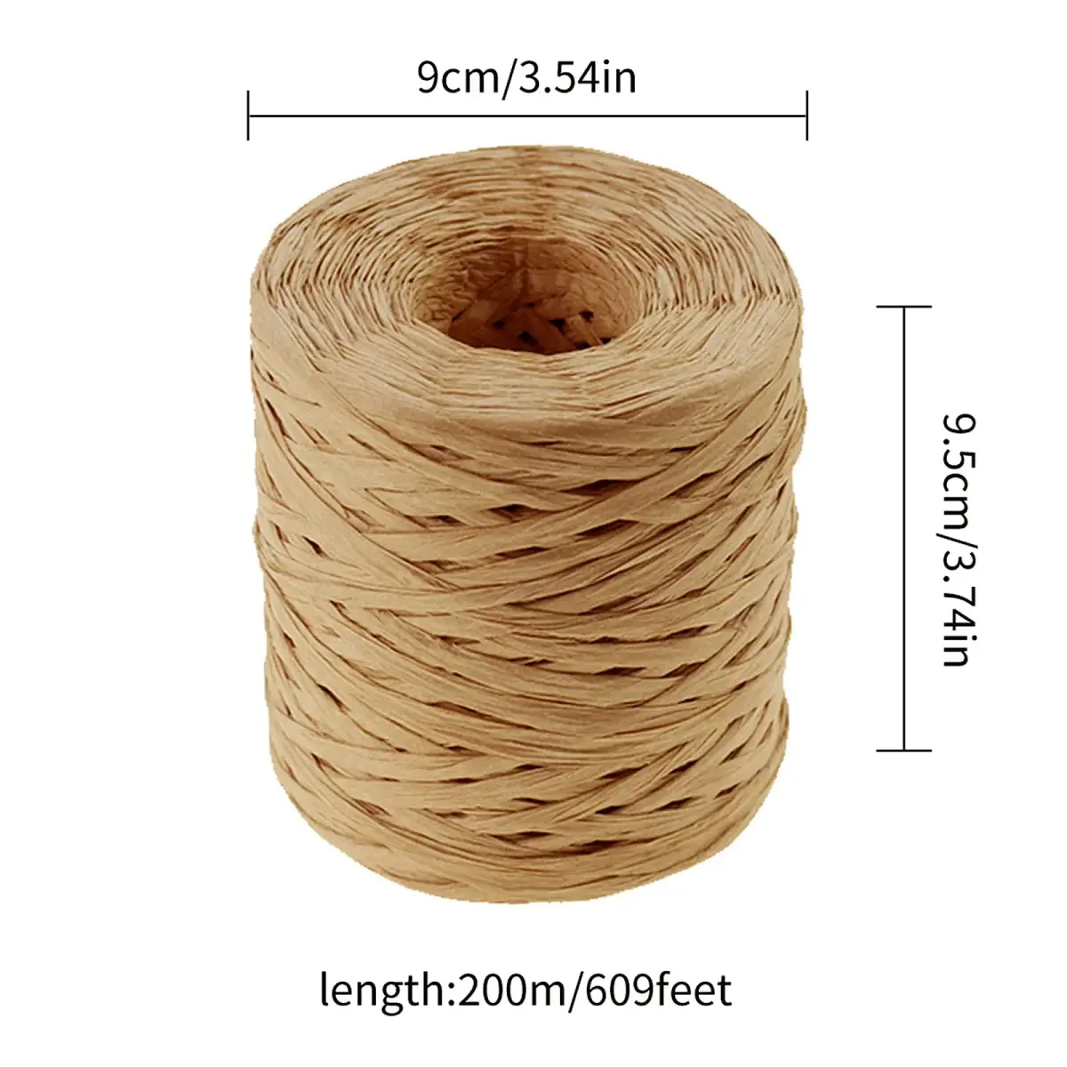 CREATRILL Raffia Paper Craft Ribbon 218 Yards (Kraft) | Eco-friendly, Biodegradable, Recyclable - view 2