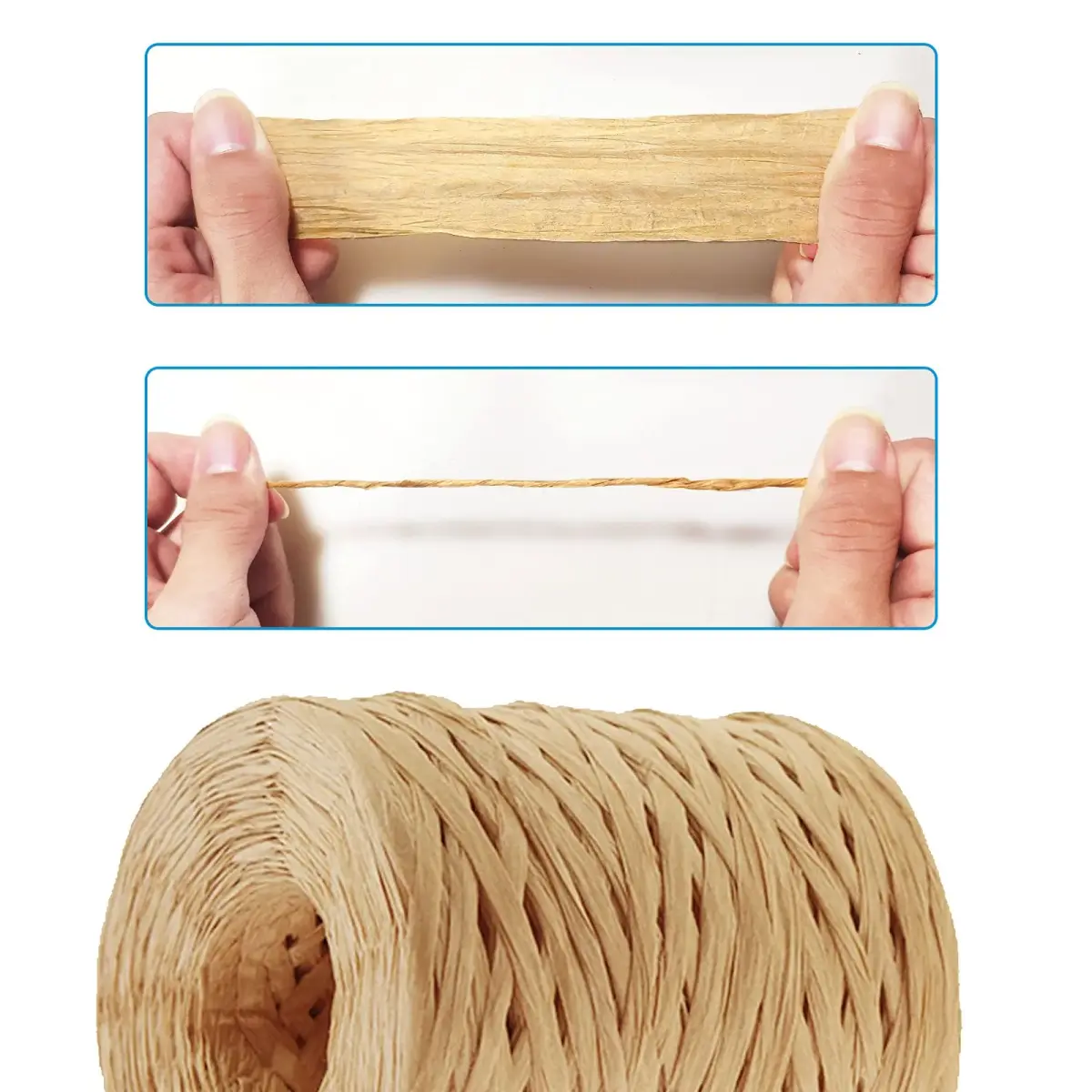 CREATRILL Raffia Paper Craft Ribbon 218 Yards (Kraft) | Eco-friendly, Biodegradable, Recyclable - view 4