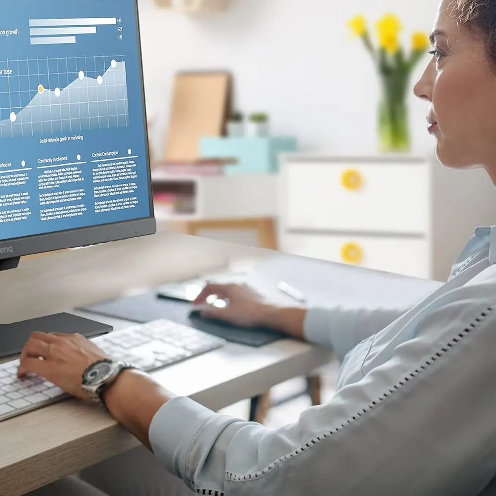BenQ GW2480 Computer Monitor 24" FHD IPS | Eye-Care Tech | Low Blue Light | Anti-Glare | Adaptive Brightness | Built-in Speakers - view 5