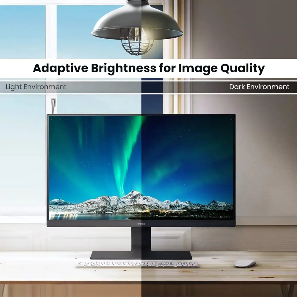 BenQ GW2480 Computer Monitor 24" FHD IPS | Eye-Care Tech | Low Blue Light | Anti-Glare | Adaptive Brightness | Built-in Speakers - view 3