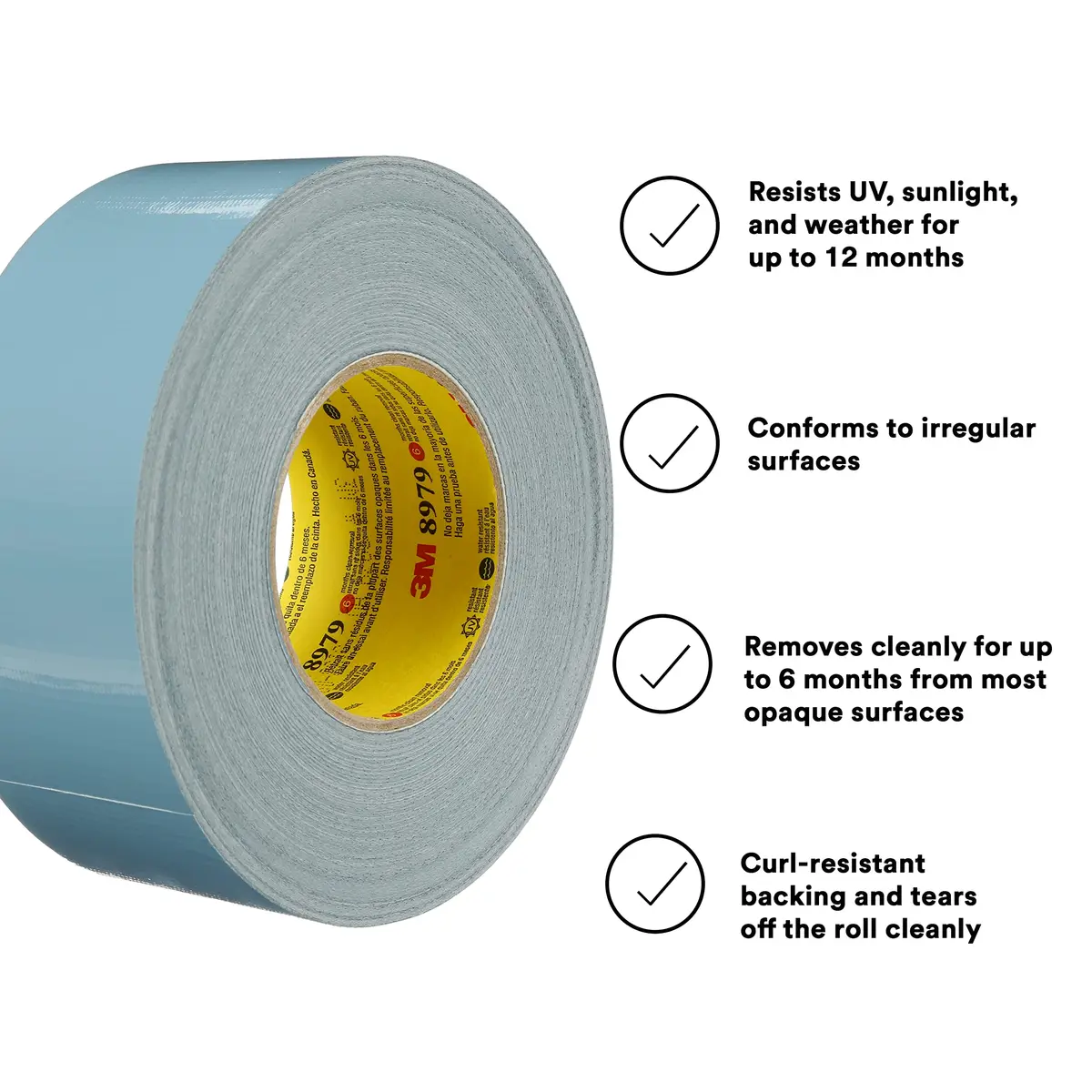 3M Performance Plus Duct Tape 8979, Slate Blue | UV-Tolerant, 96mm x 54.8m, Indoor & Outdoor Use - view 2