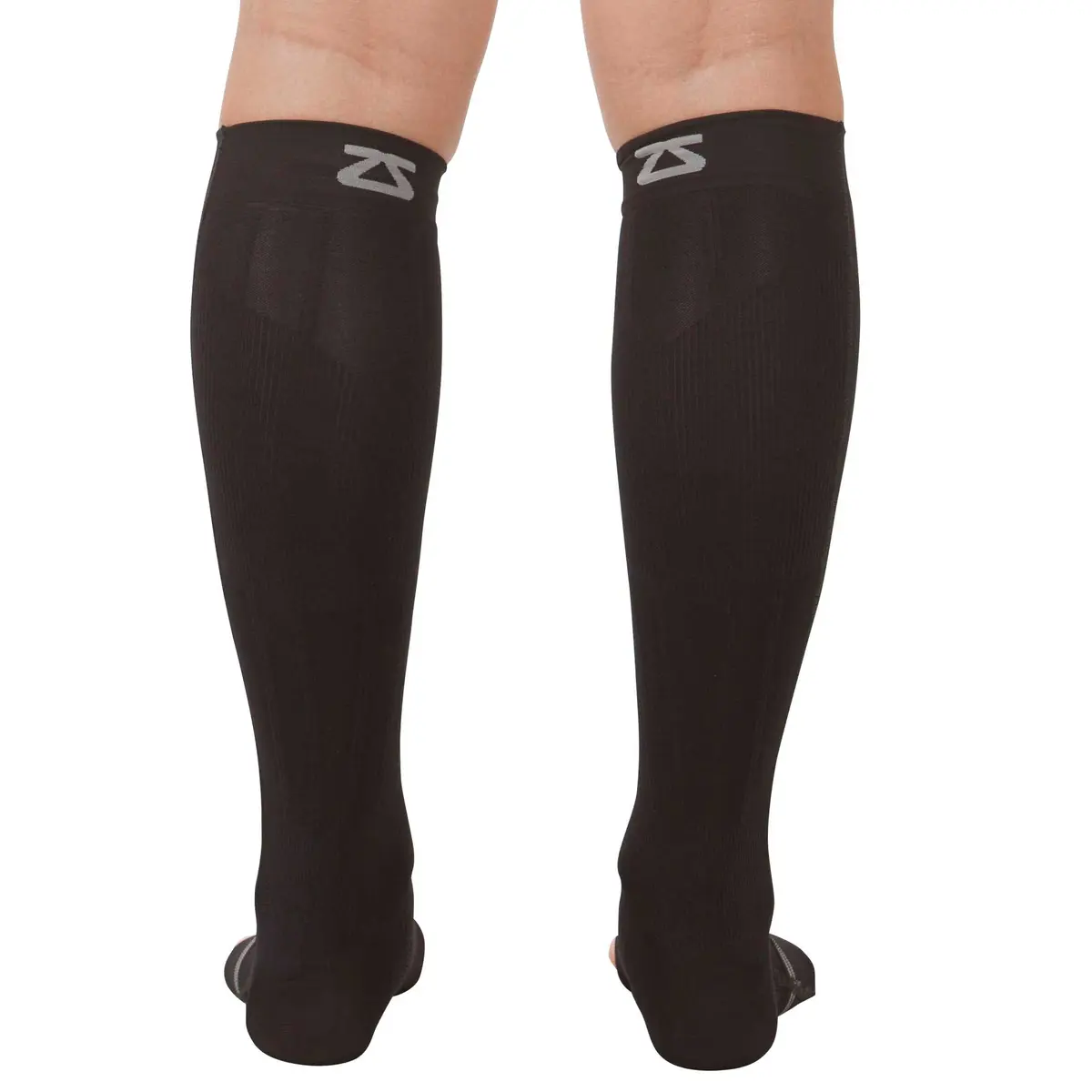 Zensah Ankle/Calf Compression Sleeves for Circulation & Swelling | Toeless Socks for Men & Women (M, Black) - view 2