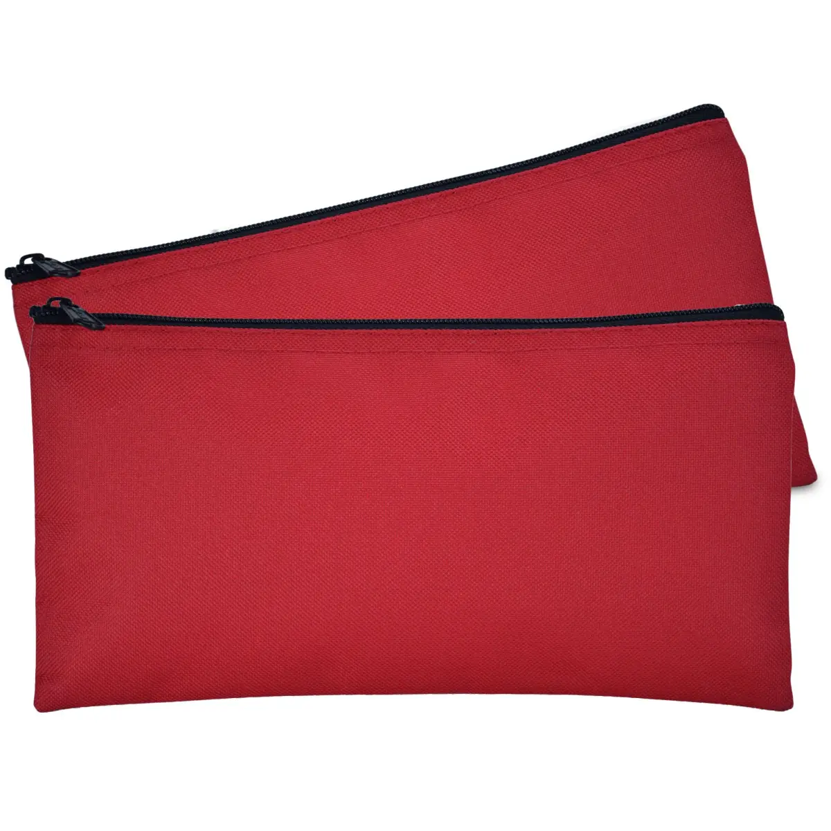 DALIX Red Zippered Bank Bag 2-Pack | Secure Cash & Coin Pouch (27.9 cm x 14 cm x 6.3 cm) - main product image
