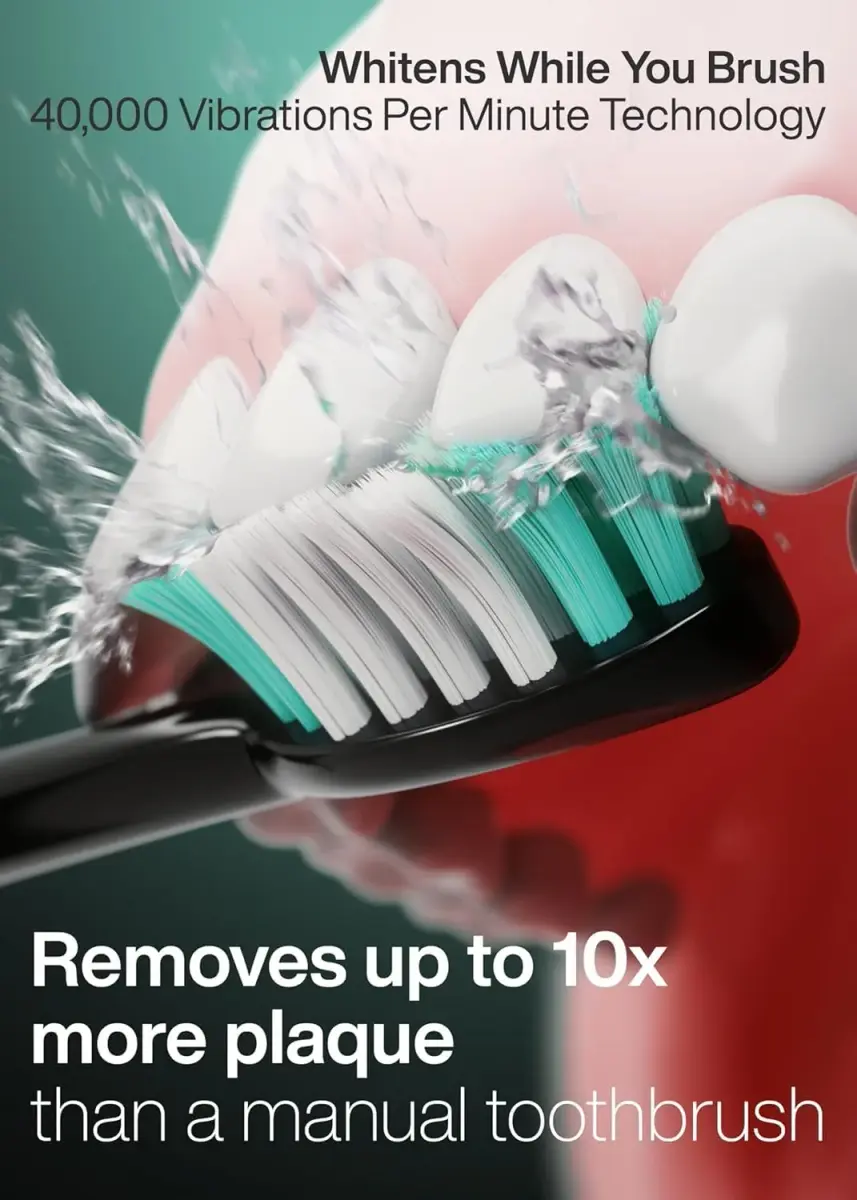 Aquasonic Black Series Ultrasonic Toothbrush with 8 Brush Heads & Travel Case | ADA Accepted, 40,000 VPM, Wireless Charging - view 2
