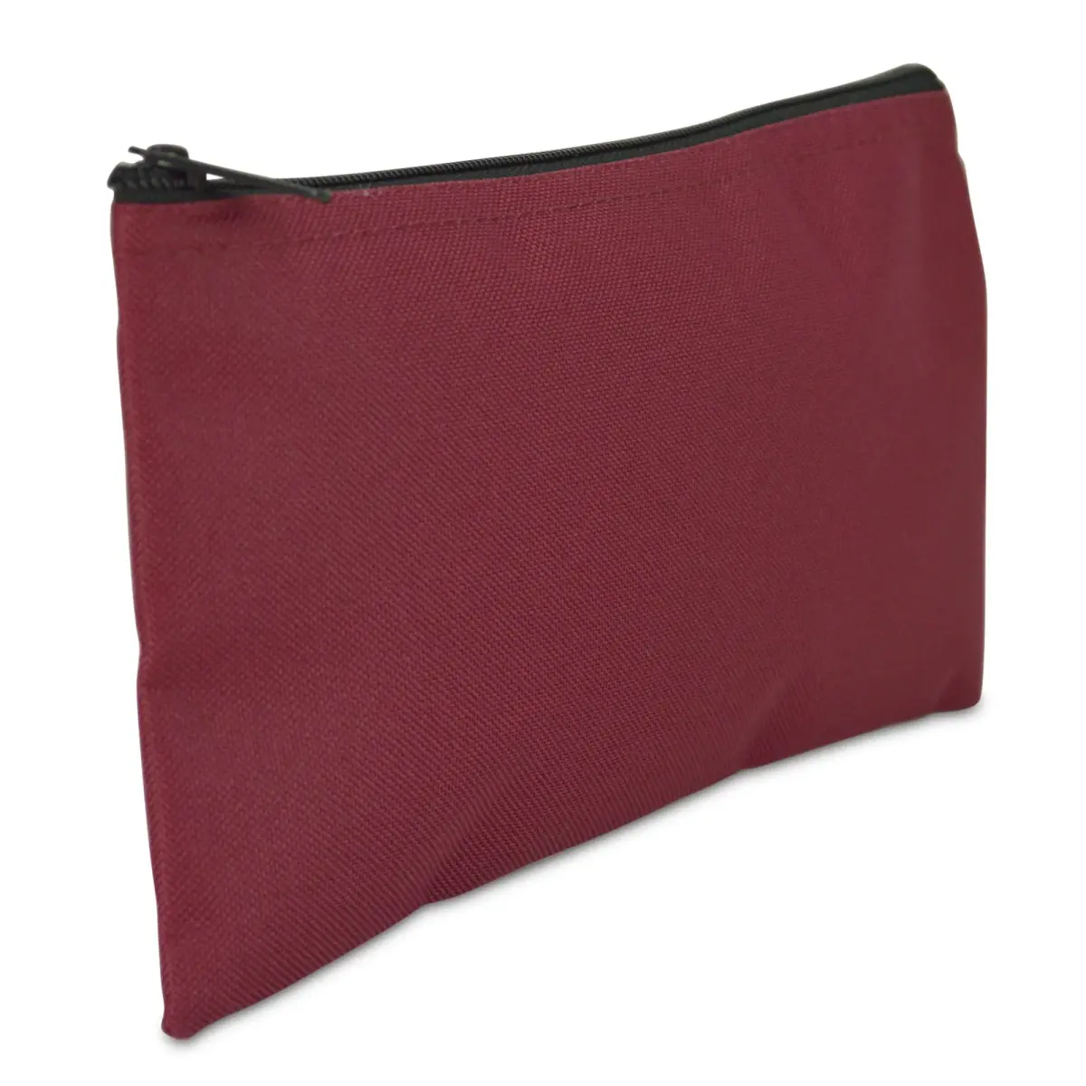 DALIX Bank Bags Money Pouch Security Deposit Utility Zipper Coin Bag Maroon 2 Pack | Durable Polyester for Cash & Documents - view 2