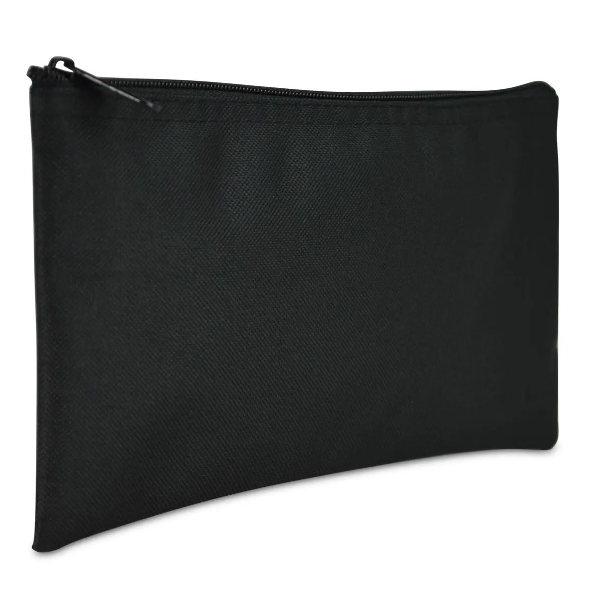 DALIX Black 2 Pack Polyester Zippered Bank Coin Bags | Secure Cash & Coin Handling - view 2