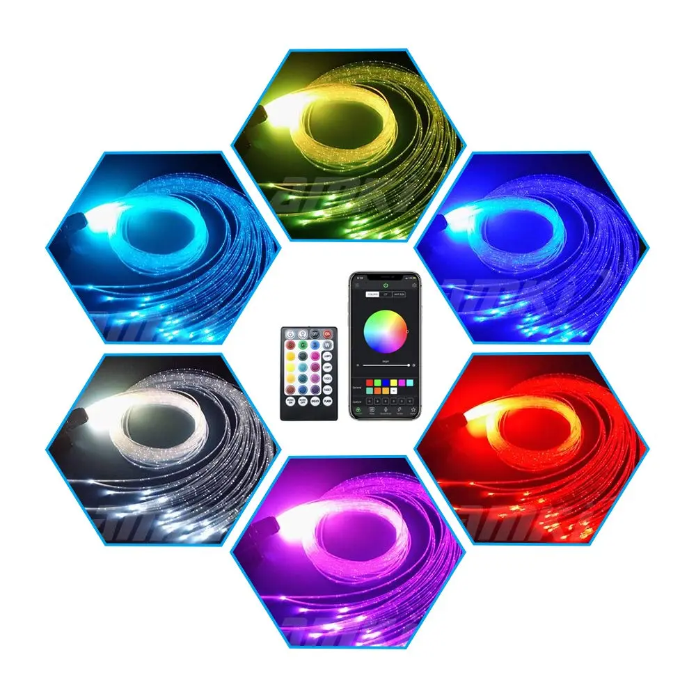 AMKI 16W RGBW Fiber Optic Curtain Light Kit 2m (6.5ft) | Smart App Control Waterfall Lights - view 2