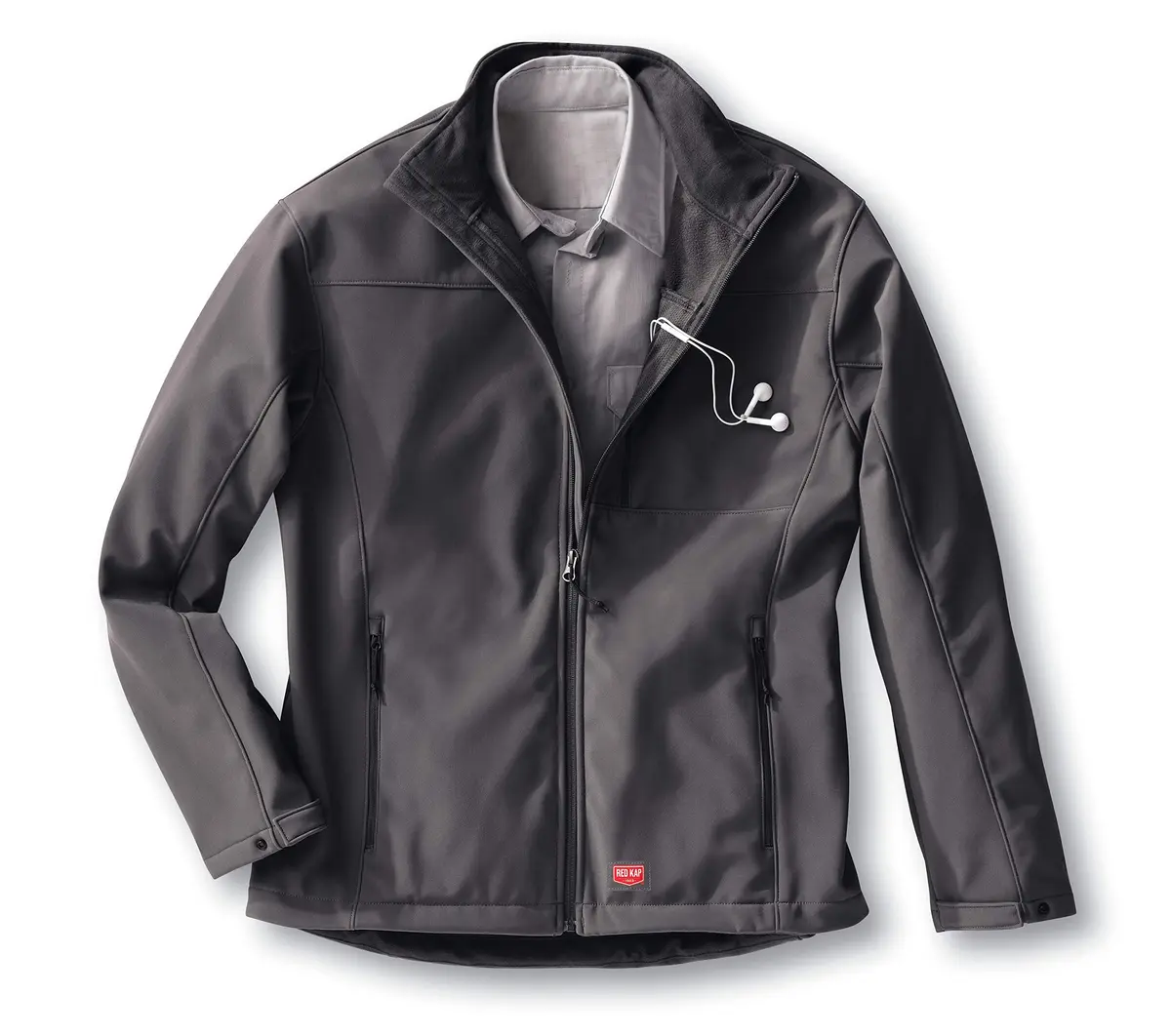 Red Kap Deluxe Soft Shell Jacket, Charcoal, XX-Large | Water-Resistant & Windproof for Men - view 2
