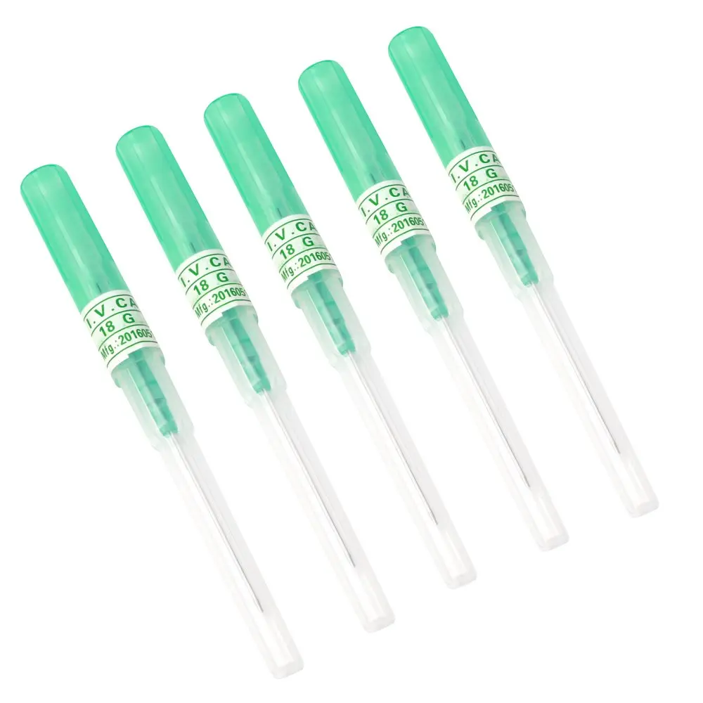 Xiboya textile Pack of 5 Catheter Piercing Needles Tattoo Piercings Tool (18G) | Surgical Steel Body Needles for Piercing & Tattooing - main product image