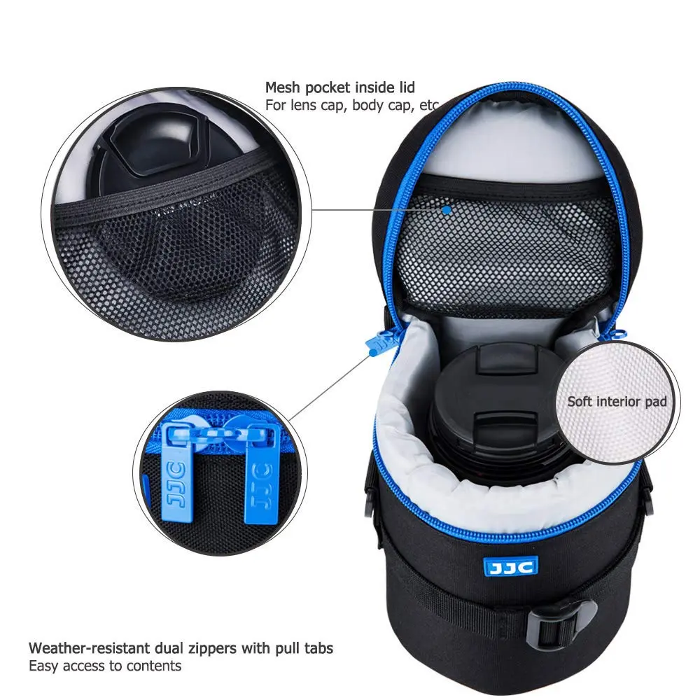 JJC Deluxe Lens Case Pouch Bag for Camera Lens Below 3.9" x 6.5" | Heavy-duty Shock Absorption - view 4