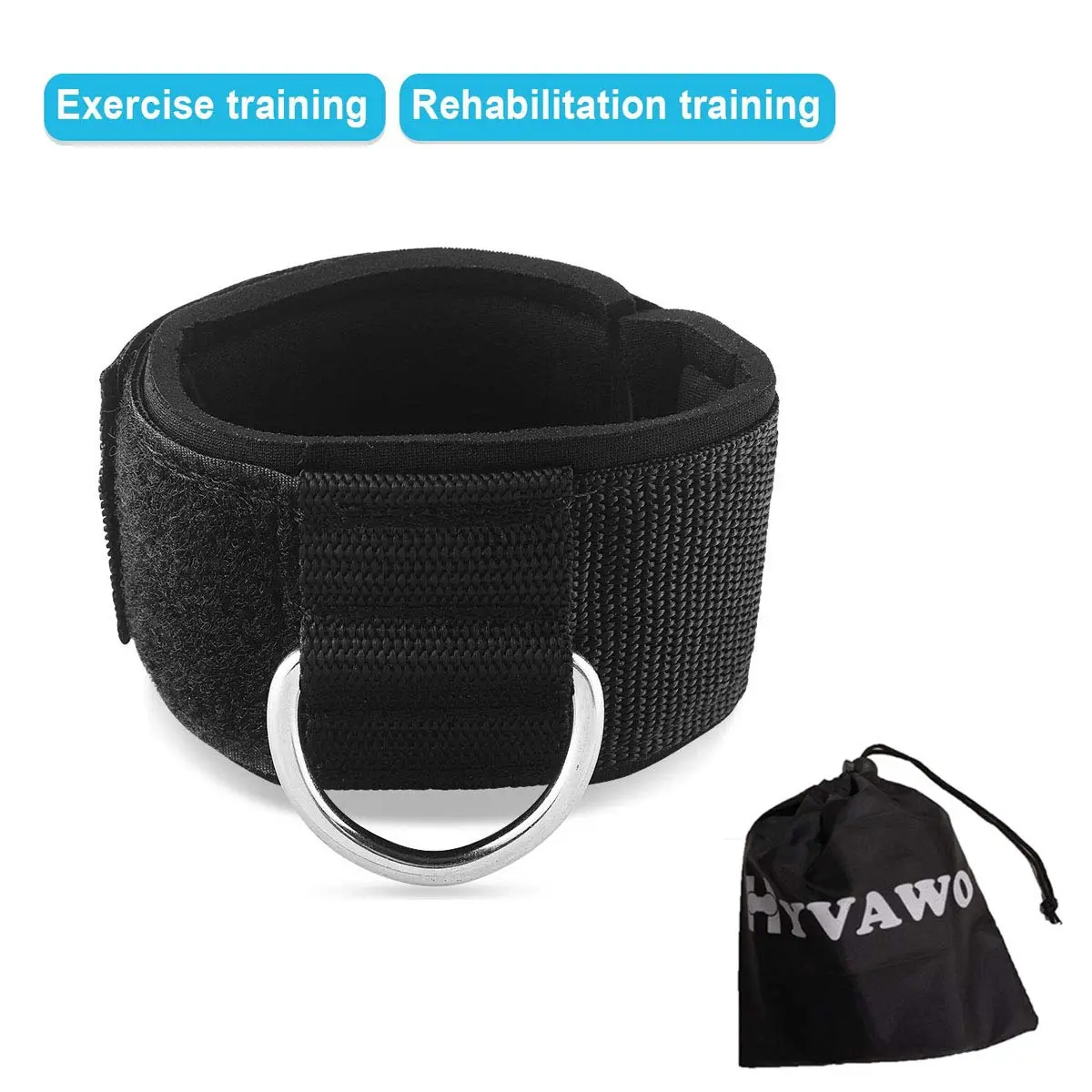 HYVAWO Ankle Straps Neoprene Padded 2 Pack | Exercise & Rehab Straps for Cable Machines - view 5