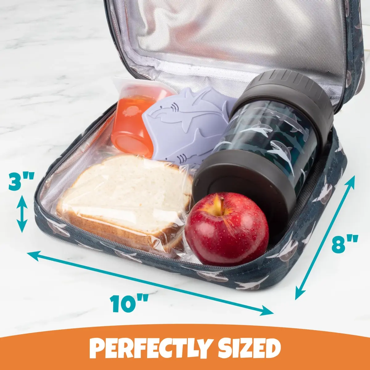 Bentology Kids Insulated Lunch Box for School with Reinforced Support Frame, 240 cu in (10 x 8 x 3 inches) - view 4