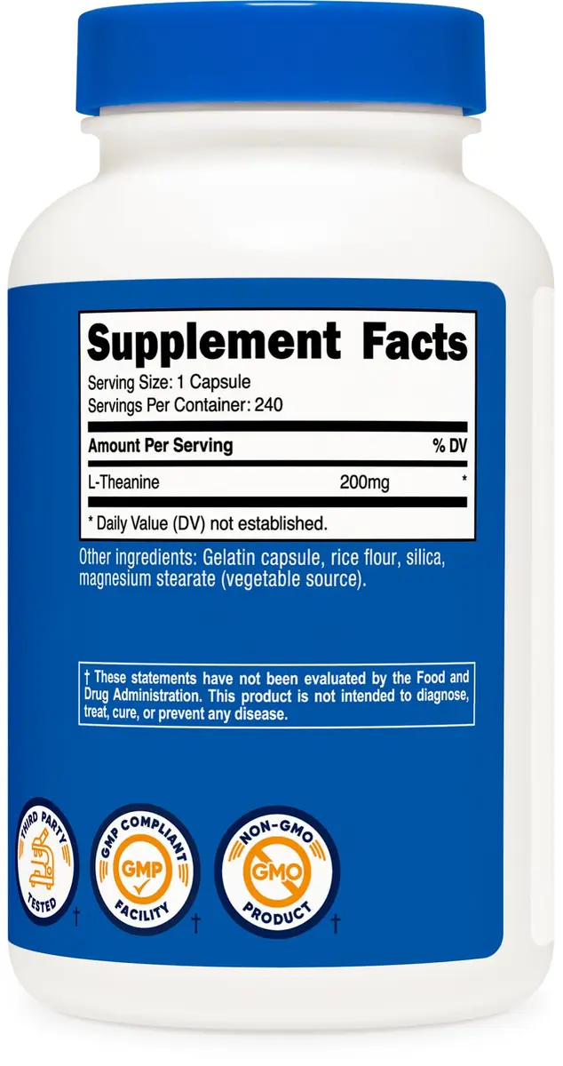 Nutricost L-Theanine 200mg | Double Strength Capsules for Wellness in India - view 5