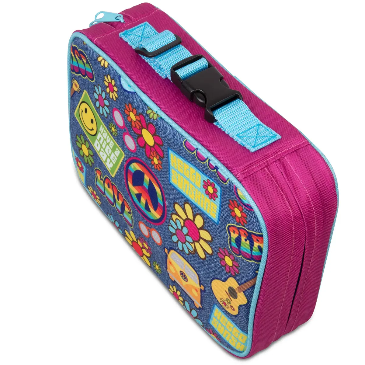 Bentology Kids Insulated Lunch Box Retro Peace Sign 2L (67.6 Fl Oz) | Perfect for School & Daycare - view 4