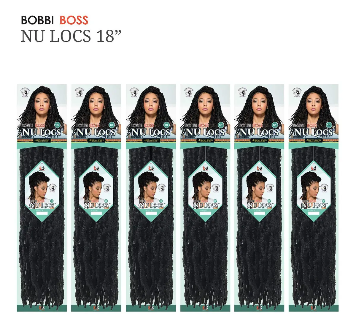 Bobbi Boss Synthetic Hair Crochet Braids African Roots Braid Collection Nu Locs 18" (6-Pack, M1B/PUR) | Kinky, Multi Pack - view 3