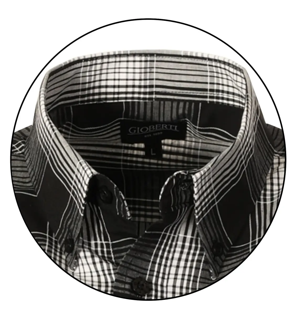 Gioberti Mens Casual Plaid Button Down Short Sleeve Shirt, X Large | Classic Fit Cotton Blend - view 4
