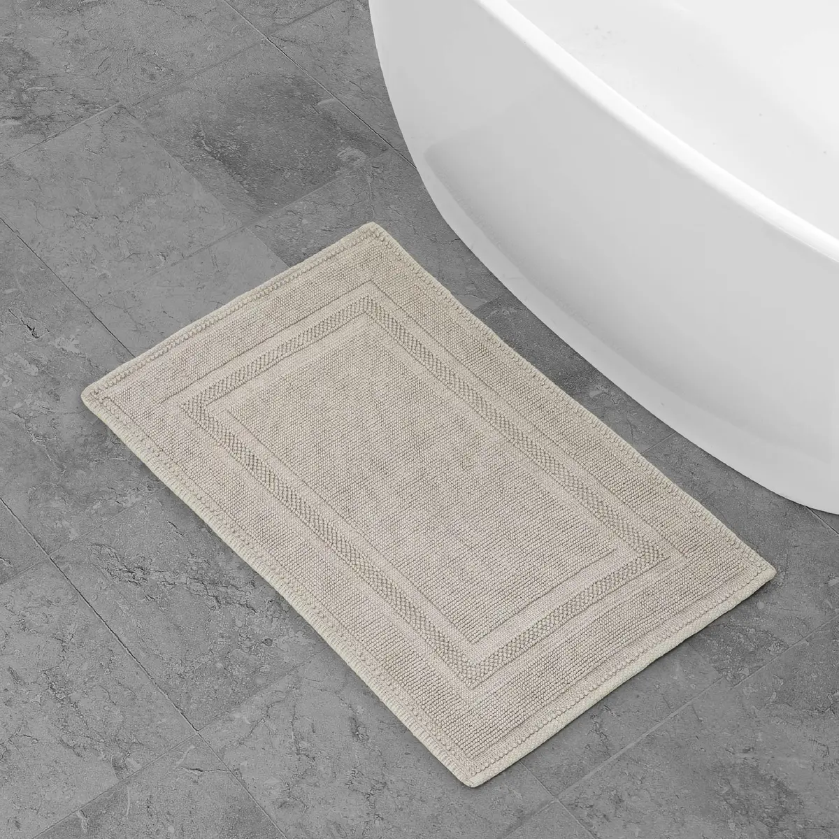 Jean Pierre - Stonewash Racetrack Bath Rug, Cotton, Premium Bathroom Decor, Machine Washable, Highly Absorbent, Measures 21" x 34" - main product image