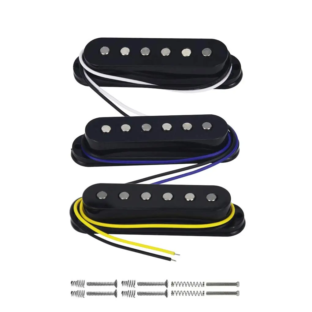 FLEOR Alnico 5 Single Coil Pickups Set for ST/SQ Electric Guitar | Neck/Middle/Bridge 50mm/50mm/52mm Spacing - main product image