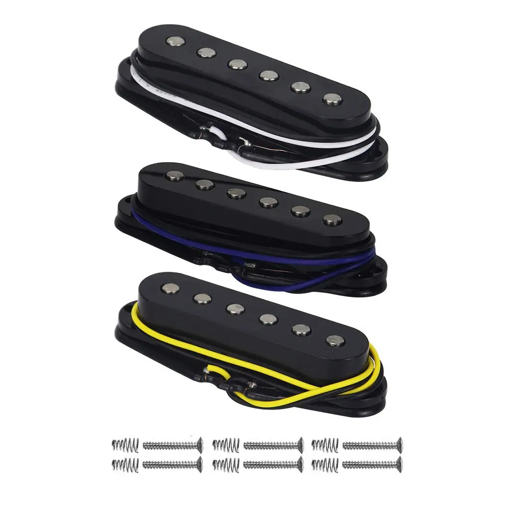 FLEOR Alnico 5 Single Coil Pickups Set for ST/SQ Electric Guitar | Neck/Middle/Bridge 50mm/50mm/52mm Spacing - view 2