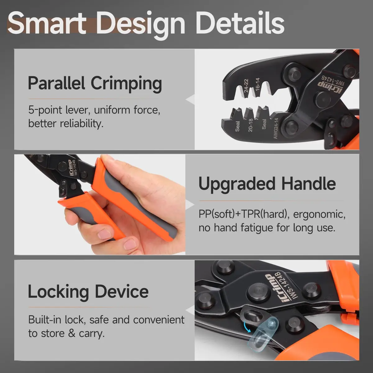IWISS IWS-1424B Weather Pack Sealed Connector Crimper AWG24-14 | Durable, Compact & Easy to Use - view 5