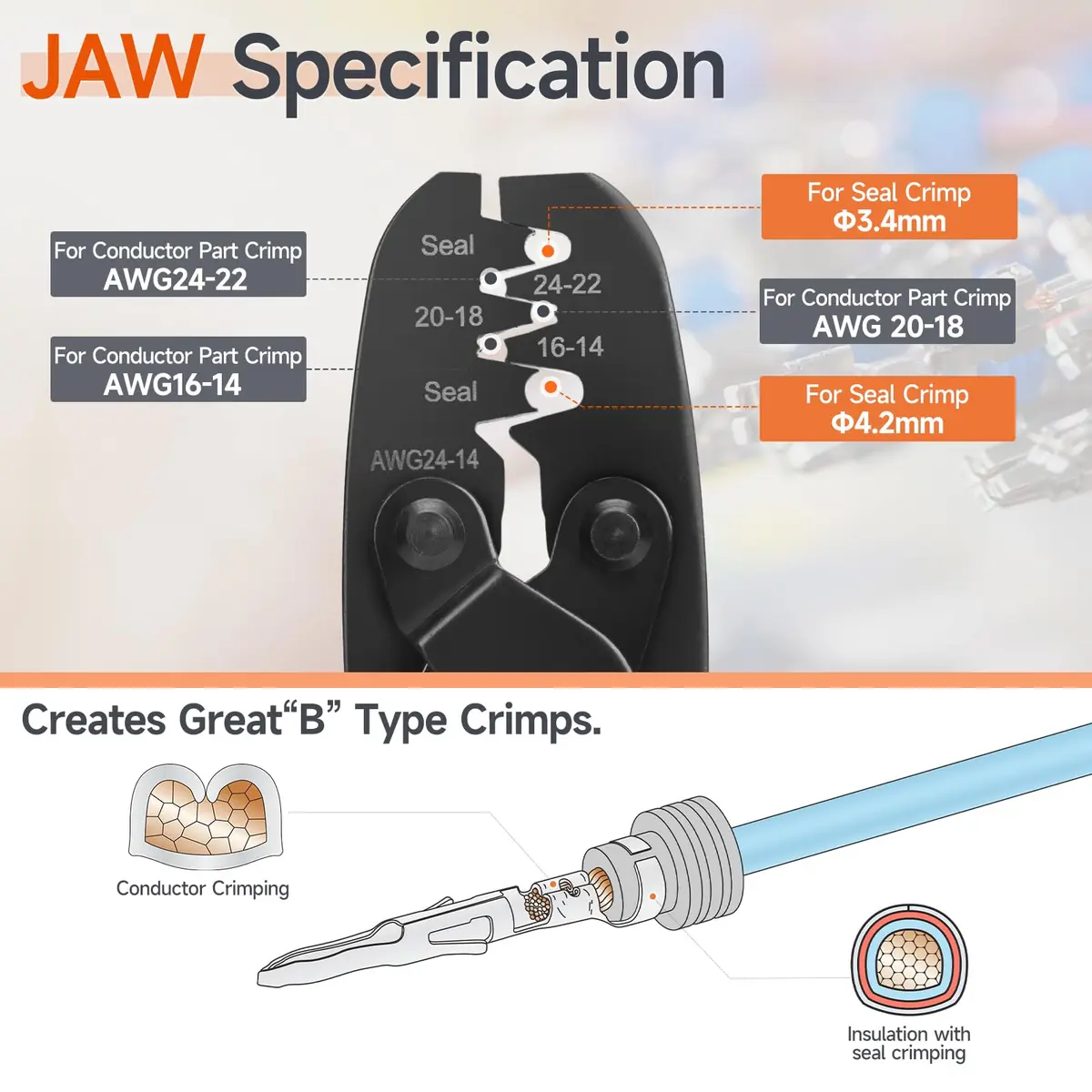 IWISS IWS-1424B Weather Pack Sealed Connector Crimper AWG24-14 | Durable, Compact & Easy to Use - view 2