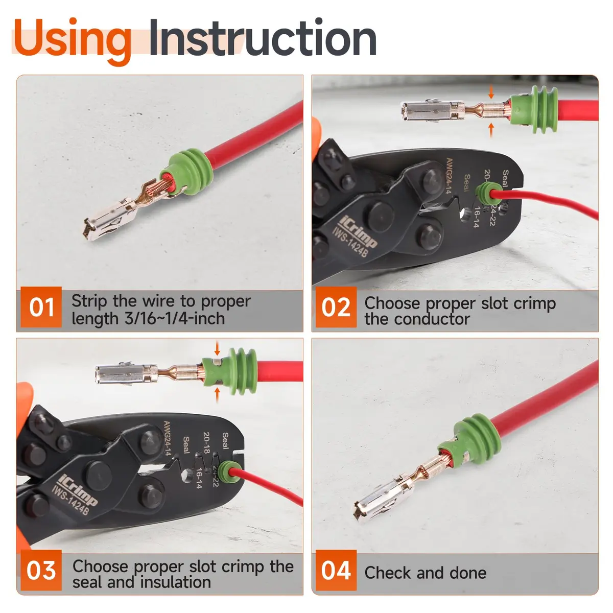 IWISS IWS-1424B Weather Pack Sealed Connector Crimper AWG24-14 | Durable, Compact & Easy to Use - view 3
