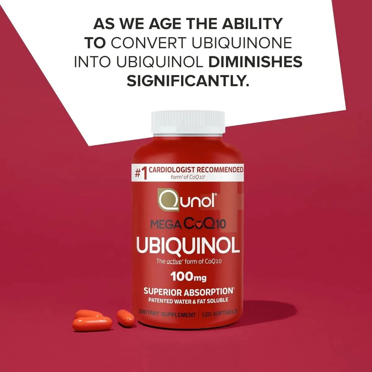 Qunol Mega Ubiquinol CoQ10 100mg Softgels, 240 Count | Superior Absorption for Heart Health - view 5