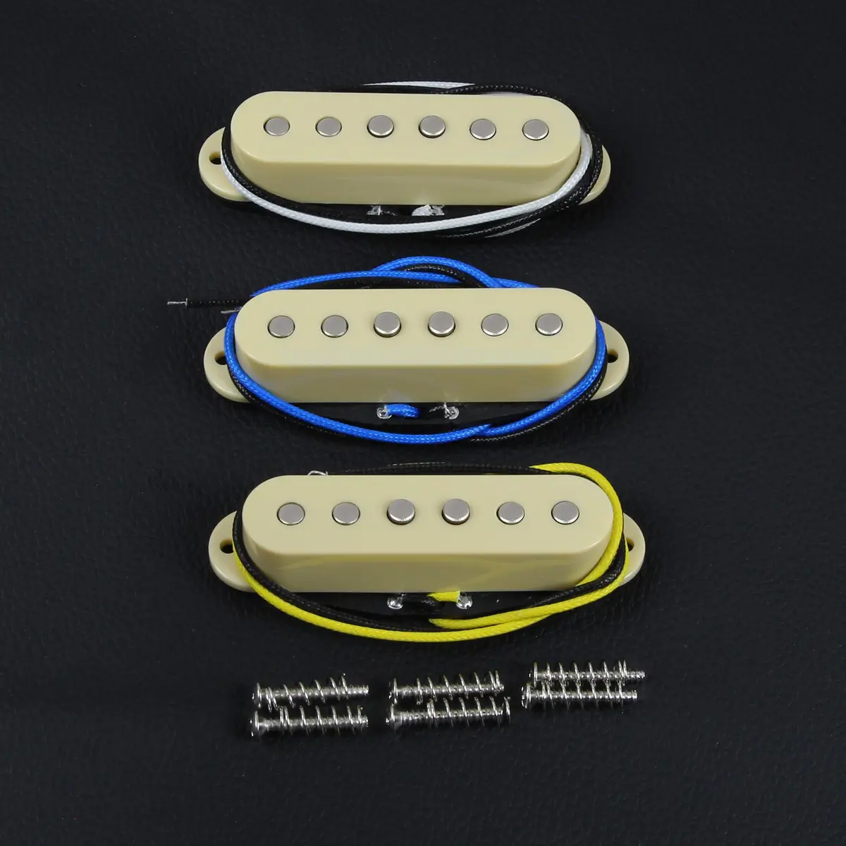 FLEOR Single Coil Pickup Set Cream Staggered Alnico 5 for Electric Guitar | Neck/Middle/Bridge 52mm Spacing - view 4