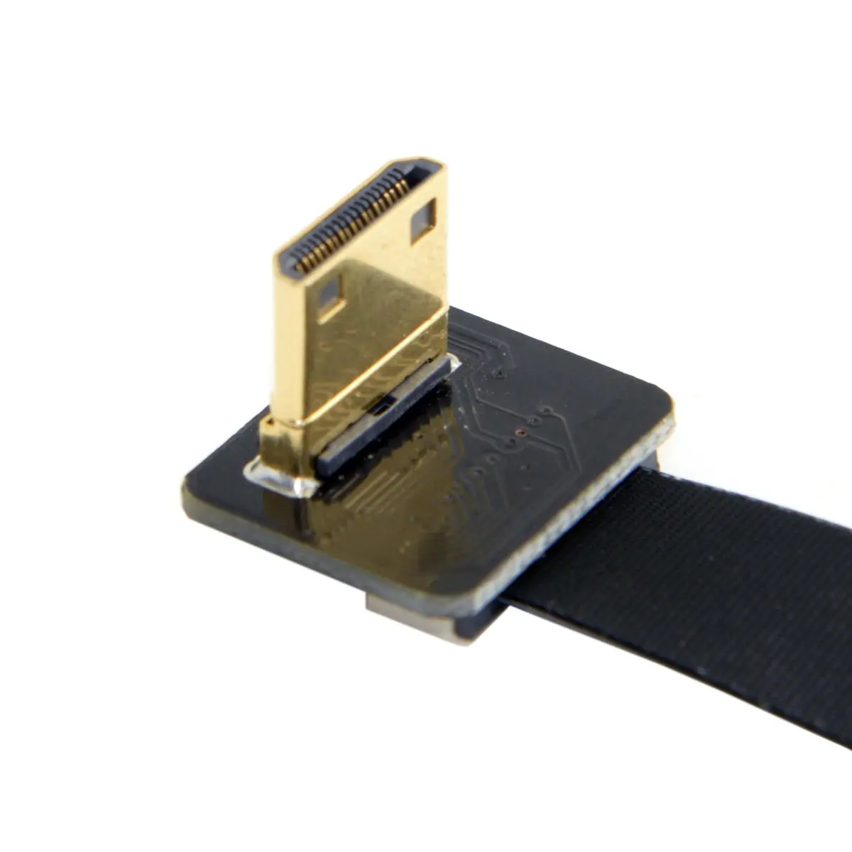 JSER CYFPV 90 Degree Up Angled Mini HDMI Male to HDMI Male FPC Flat Cable 20cm | Connects FPV Cameras to HDTVs - view 4
