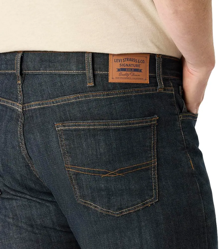 Levi Strauss Signature Gold Men's Regular Fit Flex Jeans 30x32 (76cm x 81cm) | Comfort Stretch Denim for All-Day Wear - view 3