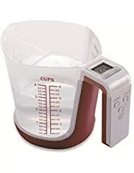 KitchenMetrics Digital Kitchen Scale and Measuring Cup Red | Accurate Baking & Cooking Tool - view 2