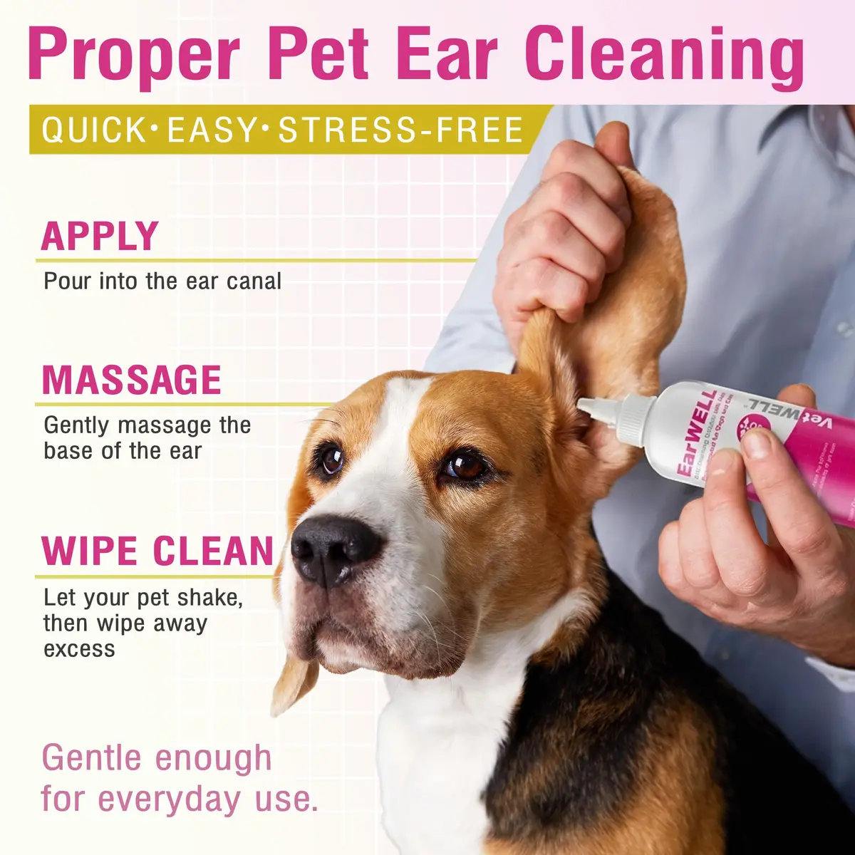 VetWELL Ear Cleaner for Dogs and Cats - Sweet Pea Vanilla - 8 oz | Gentle Deodorizing & Cleaning - view 6