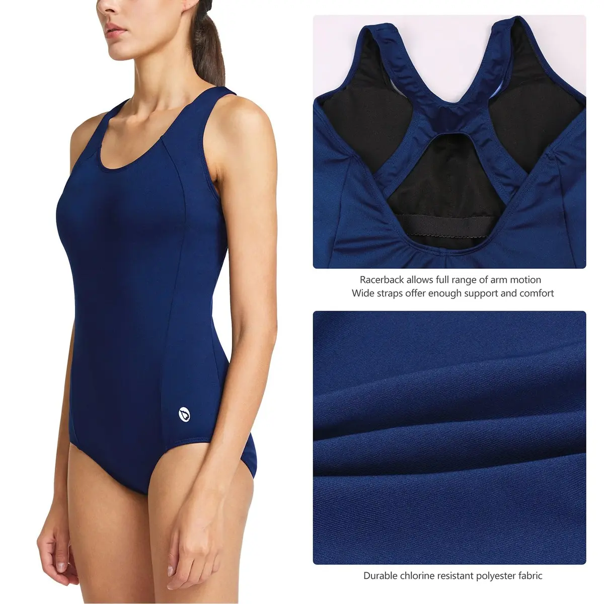 baleaf Women's One Piece Bathing Suit Racerback Conservative Athletic 32 X-Small | Supportive, Quick-Dry Swimwear - view 4