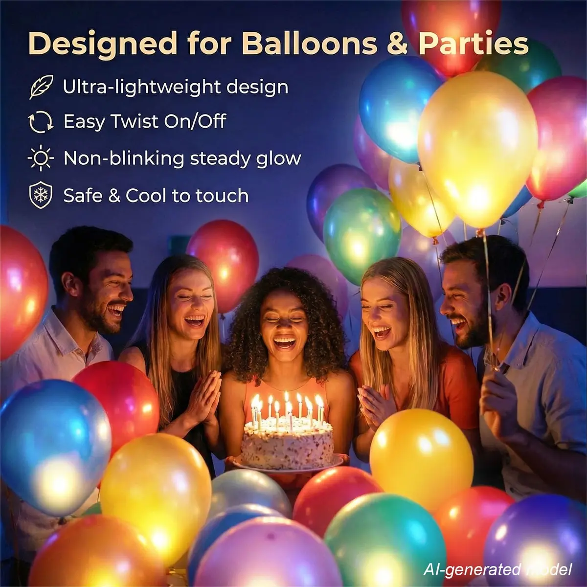 LIHAO Battery Operated LED Party Lights 30-Pack | Warm White, Waterproof, 1.2cm x 3.5cm - view 8