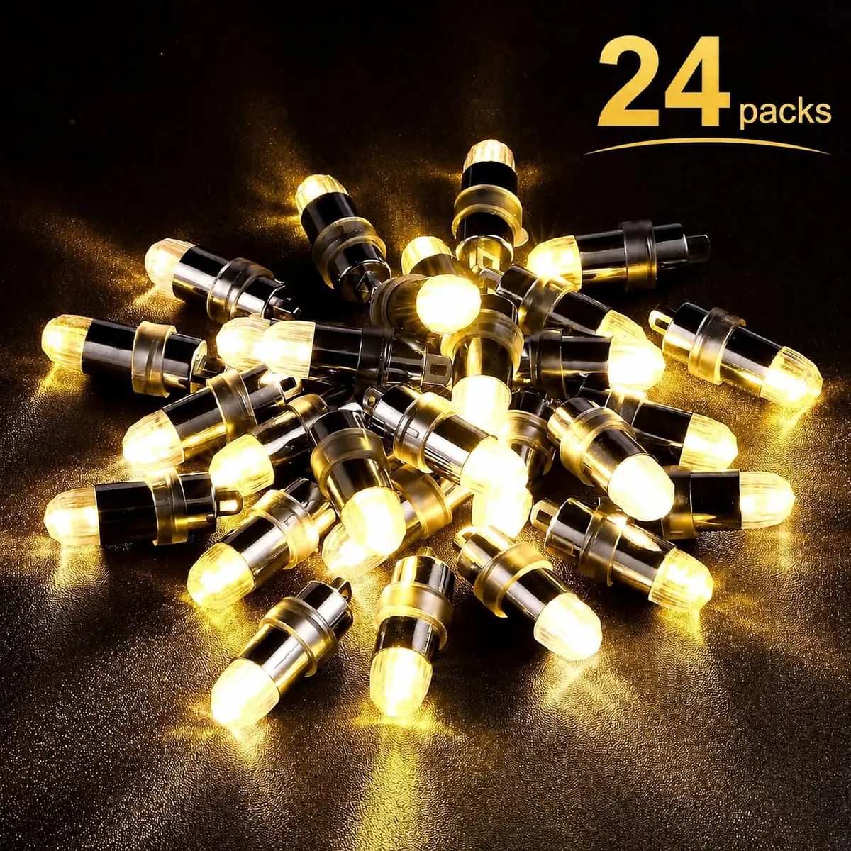 LIHAO Battery Operated LED Party Lights 30-Pack | Warm White, Waterproof, 1.2cm x 3.5cm - view 2