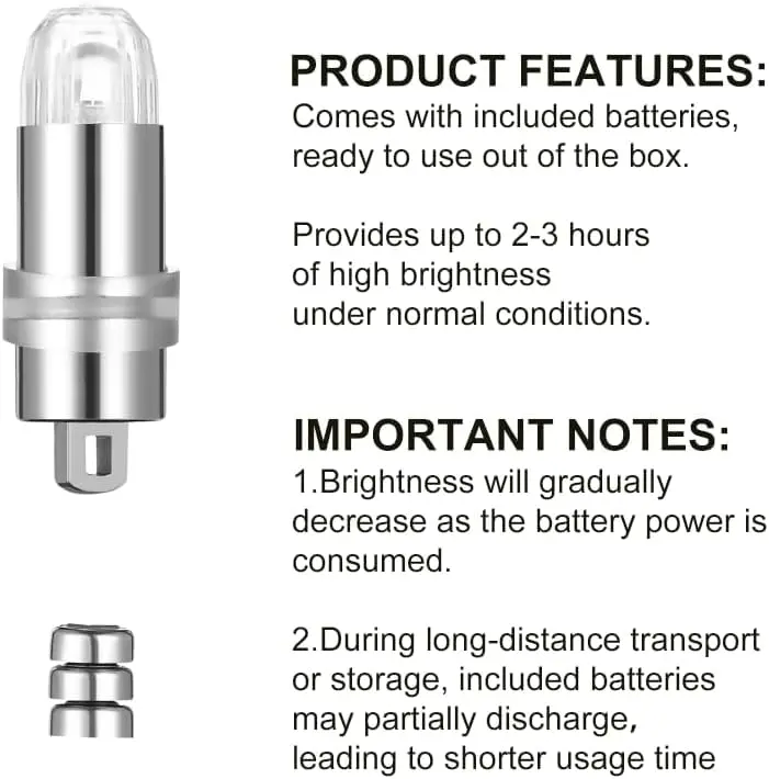 LIHAO Battery Operated LED Party Lights 30-Pack | Warm White, Waterproof, 1.2cm x 3.5cm - view 3