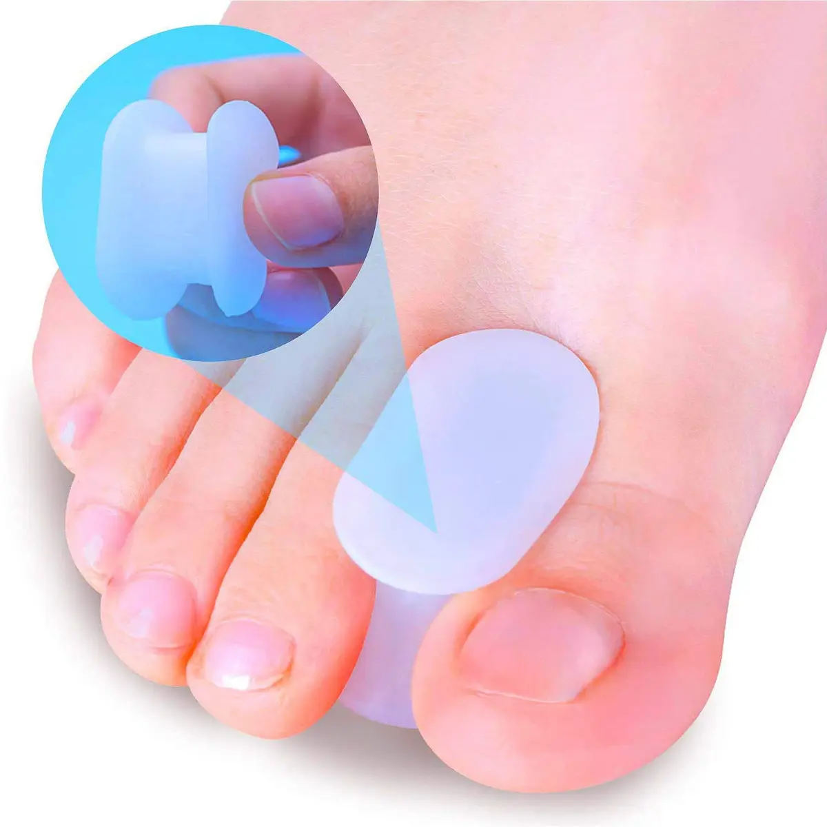 Povihome Gel Toe Spacers Separators for Bunions, 10 Pack Large Size | Corrects Overlapping Toes - main product image