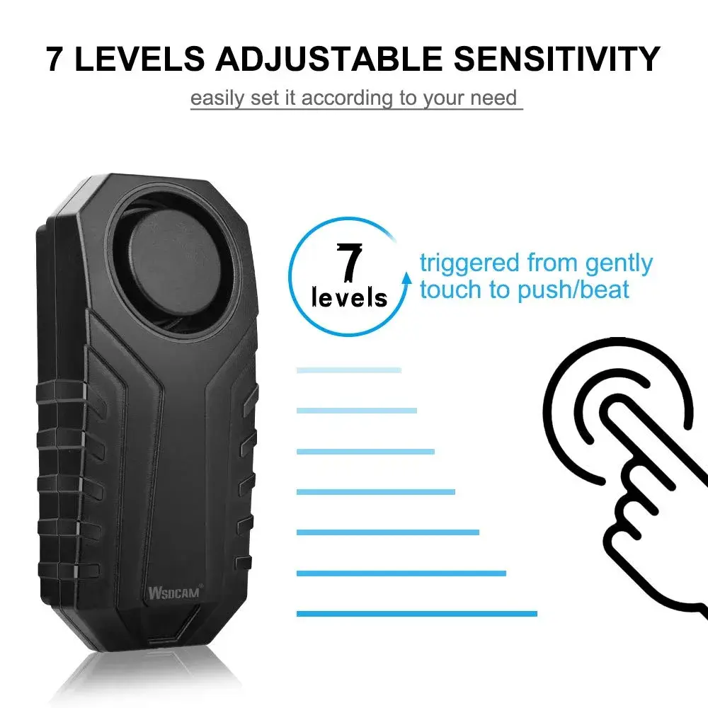 Wsdcam 113dB Motorcycle Alarm System with Remote | Vibration Motion Sensor & SOS Function - view 4