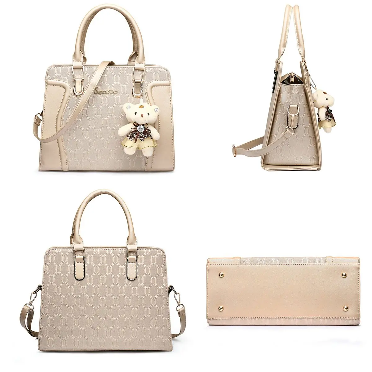 Soperwillton Women's Satchel Handbag Purse Set PU Leather with Wallet 4pcs | Large Capacity & Stylish - view 3