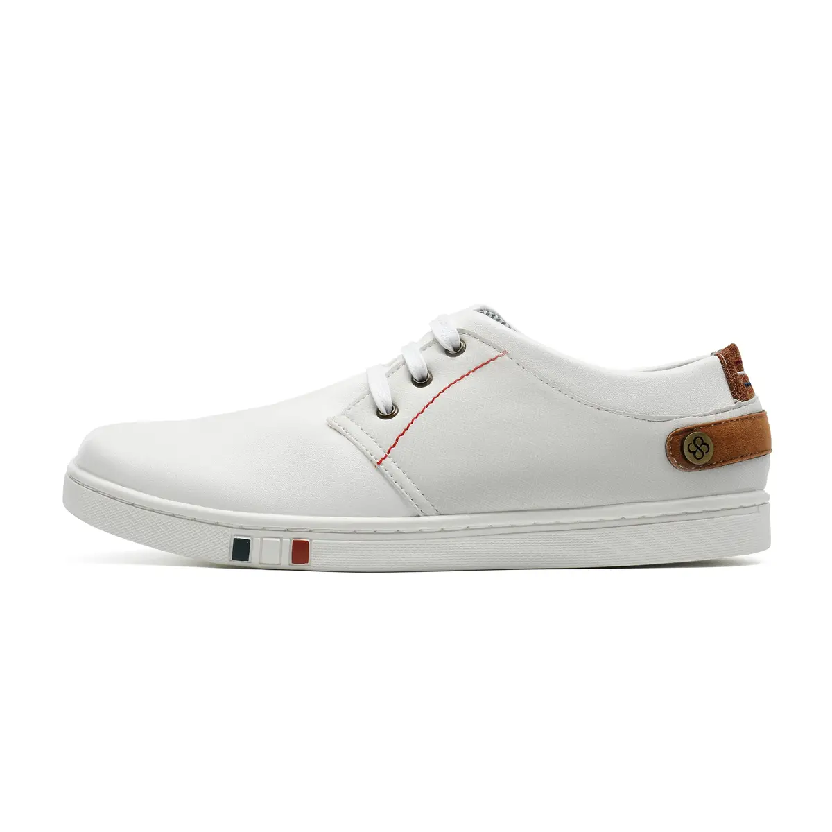 Bruno Marc Men's Fashion Sneakers White 27.5 cm (US 7.5) | Classic Lace-Up Style for Everyday Wear - view 2