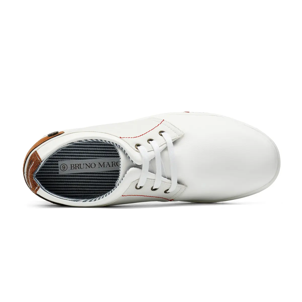 Bruno Marc Men's Fashion Sneakers White 27.5 cm (US 7.5) | Classic Lace-Up Style for Everyday Wear - view 4