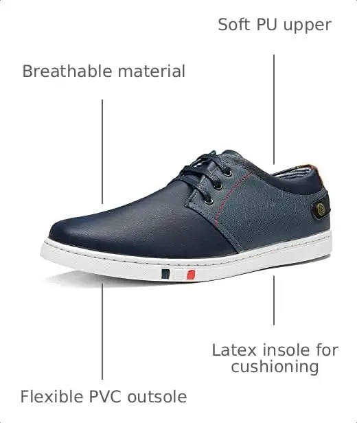 Bruno Marc Men's Fashion Sneakers Navy 6.5 | Classic Casual Comfort with Style - view 4