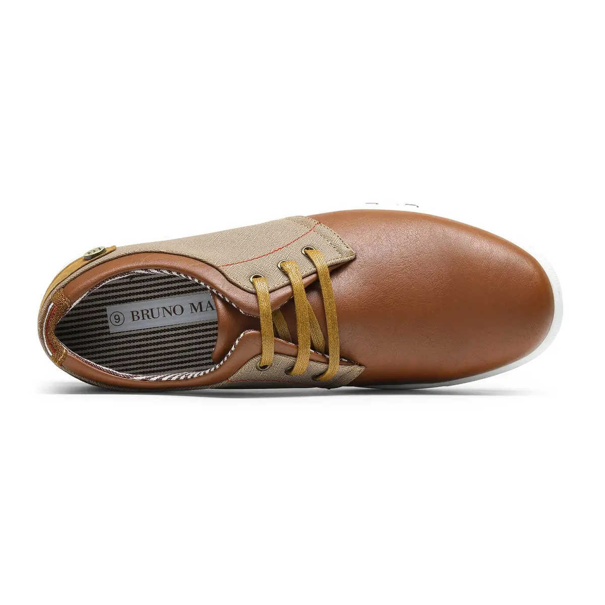 Bruno Marc Men's Fashion Sneakers Tan US 8 (26.0 cm) | Classic Oxford Style Lace-Up Comfort - view 7
